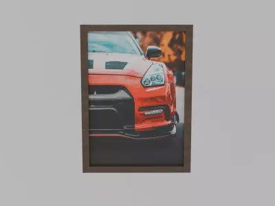 Car photo frame Low-poly 3D model