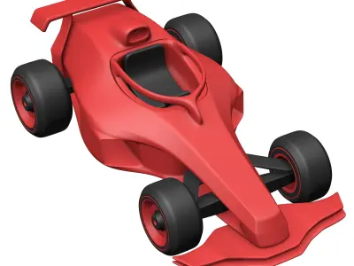 Formula One Race Car Low-poly 3D model