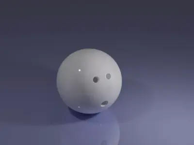 Bowlingball with white color 3D model