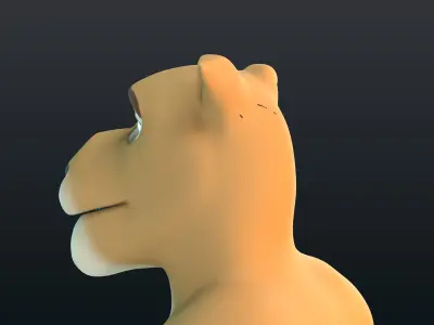 Stylized Lion NoRig Low-poly 3D model