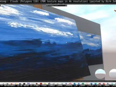 Oil Painting - Clouds  Low-poly 3D model