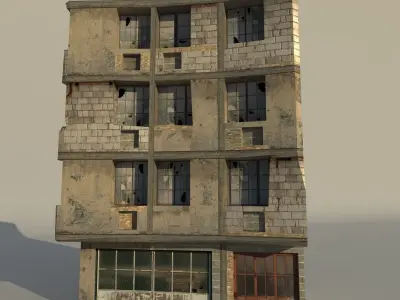 Middle East destroyed house for game num03 Free 3D model