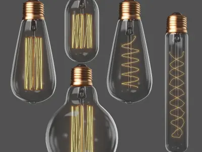 Loft Edison Lamps ON OFF 3D model