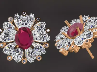 tops diamond earring 3D print model