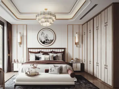 Chinese Bedroom interior 131 3D model