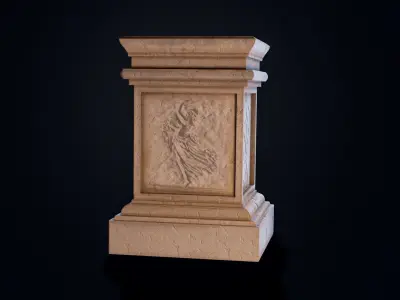 Greek pedestal 3d model Free low-poly 3D model