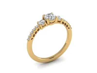 Engagement Jewelry Diamond Ring 3D print model