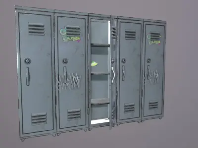 Metal Locker Game Ready Low-poly Low-poly 3D model