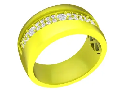 4864 luxury diamond women band ring 3D print model