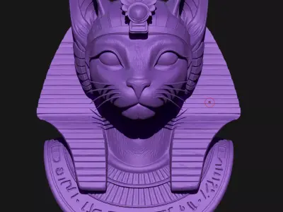 Cat sculpture 3D print model