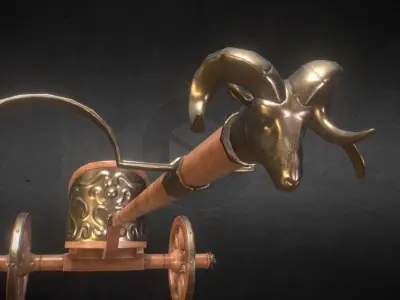 Low Poly PBR Roman Charriot Low-poly 3D model