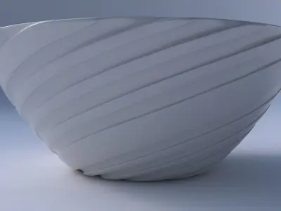 Bowl wide with twisted smooth ribbons 3D print model