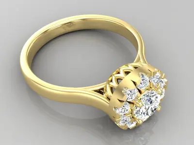 Ring M60 The luxury female ring with gems wedding 3D print model