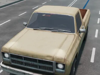 Country Driving Scene Free low-poly 3D model