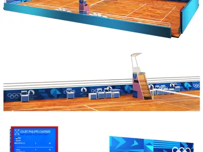 2024 Olympic Tennis Court 3D model