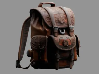 Stylized Backpack BP14 Low-poly 3D model