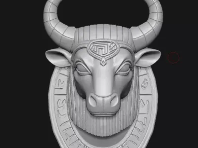 bull head sculpture 3D print model