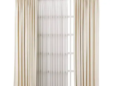 Curtains Low-poly 3D model