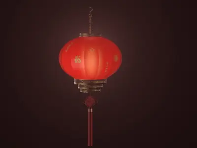 Chinese red lantern 3D model