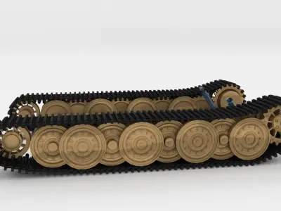 Tiger Tank Tracks and Suspension tracks 3D model
