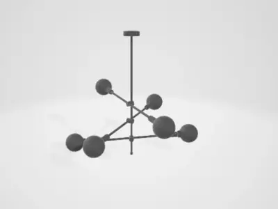light chandelier with balls hanging from it Free 3D model