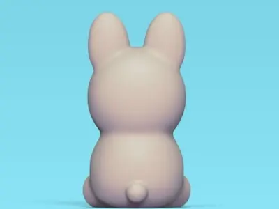 Cute Sitting Bunny 3D print model