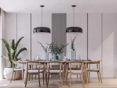 Modern Minimalist Living Room Interior 3D Scene 3D model