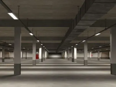 Underground parking garage 02 3D model