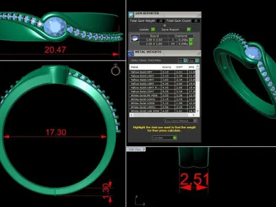 Diamond Jewelry  Men Ring  3D print model
