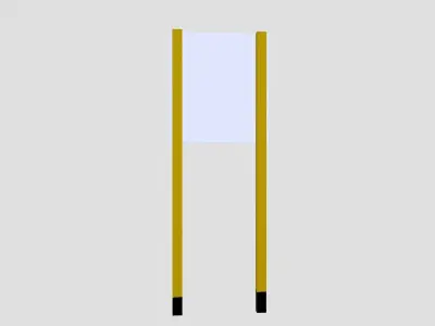 Muster point sign board Low-poly 3D model