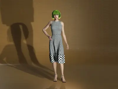 Real-time 3D Girl Character - Short Hair Girl 3D model