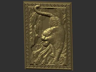 tiger on the mountain 2 3D print model
