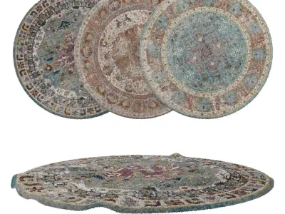 Round Rug Set 16 3D model