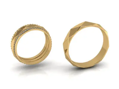 wedding rings 3D print model