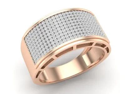 AV 649 Diamond Men Flashy Micropave Hip Hop Ring 3D print model
