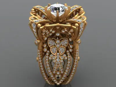 LOBORTAS HIGH-END WOMAN GOLD RING 3D print model