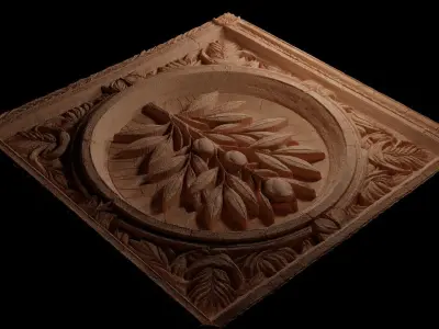 Olive Branch CNC 3d Print High Relief Sand Casting 3D print model
