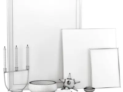 Decorative set by Miquel Alzueta  Low-poly 3D model