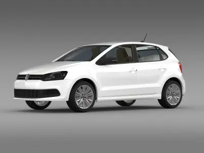 Volkswagen Polo BlueGT 5d 2009-2013 3D model