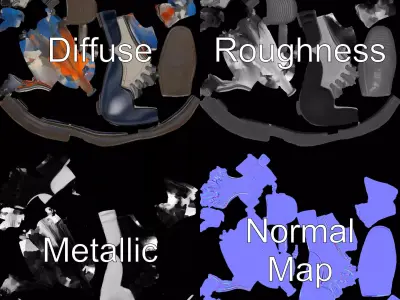 Elegant Leather Shoe model pack Texture