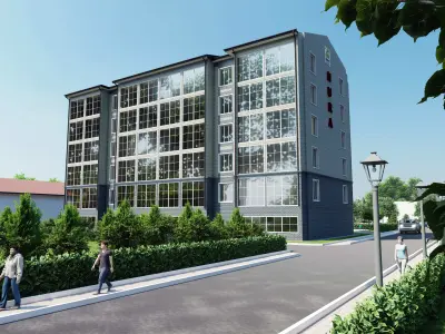 5-storey residential building 3D model