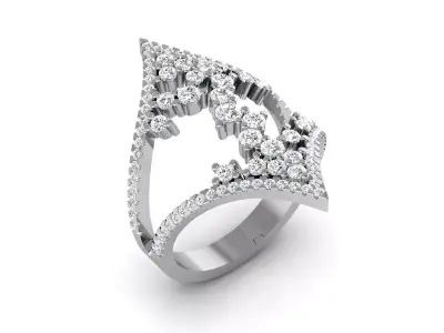 Solitaire ring model 3D print model 14