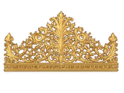 Classic Carved Bed 3D model 16 3D model