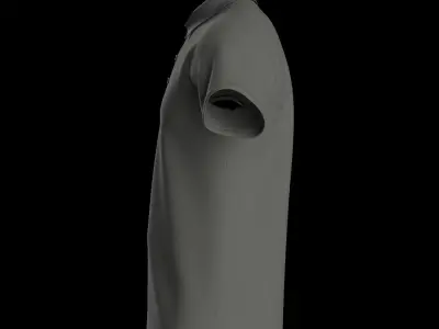 Male raglan polo tshirt 3D model