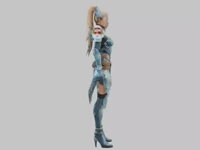 Sci-Fi Bio-Energy Female Character Low-poly 3D model
