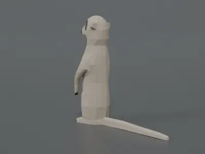 Low Poly Cartoon Meerkat Low-poly 3D model