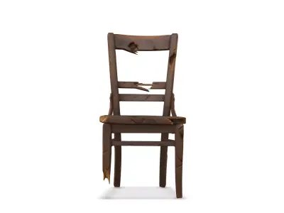 Broken Wooden Chairs Low-poly 3D model