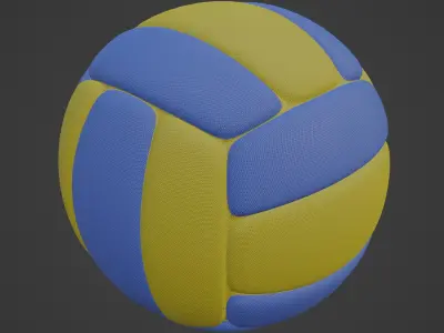 Leather Volleyball Ball 03 3D model