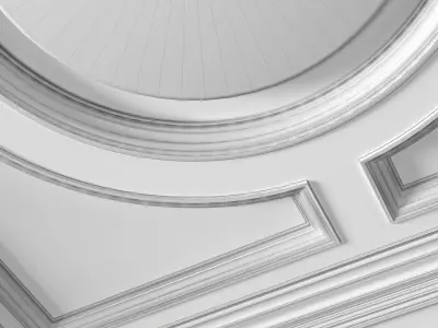 Square coffered ceiling with backlight in Art Deco style 3D model