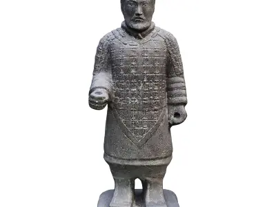Garden sculpture Chinese Terracotta Warrior Low-poly 3D model